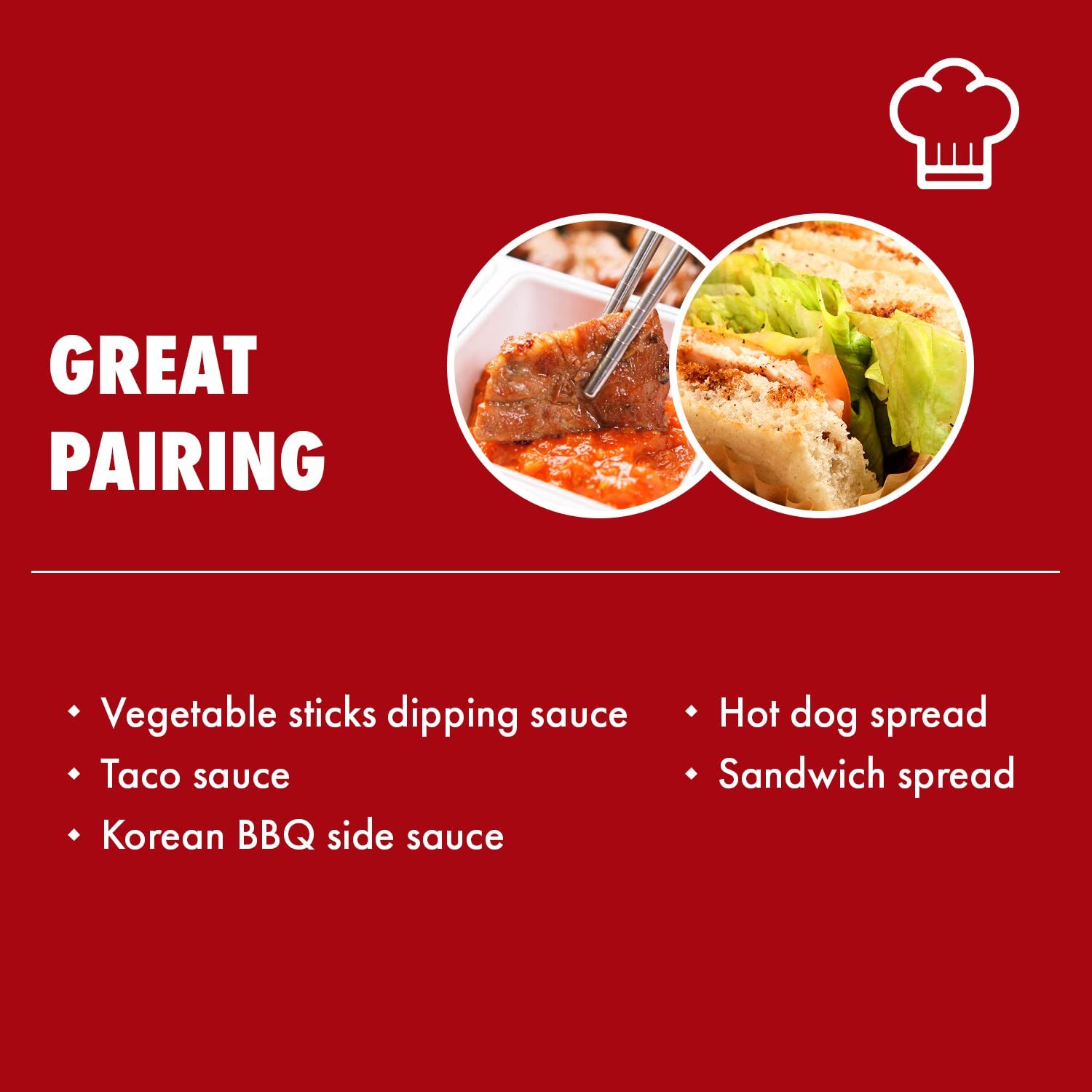 Surasang ssamjang on chicken burger illustrating savory finishing touch