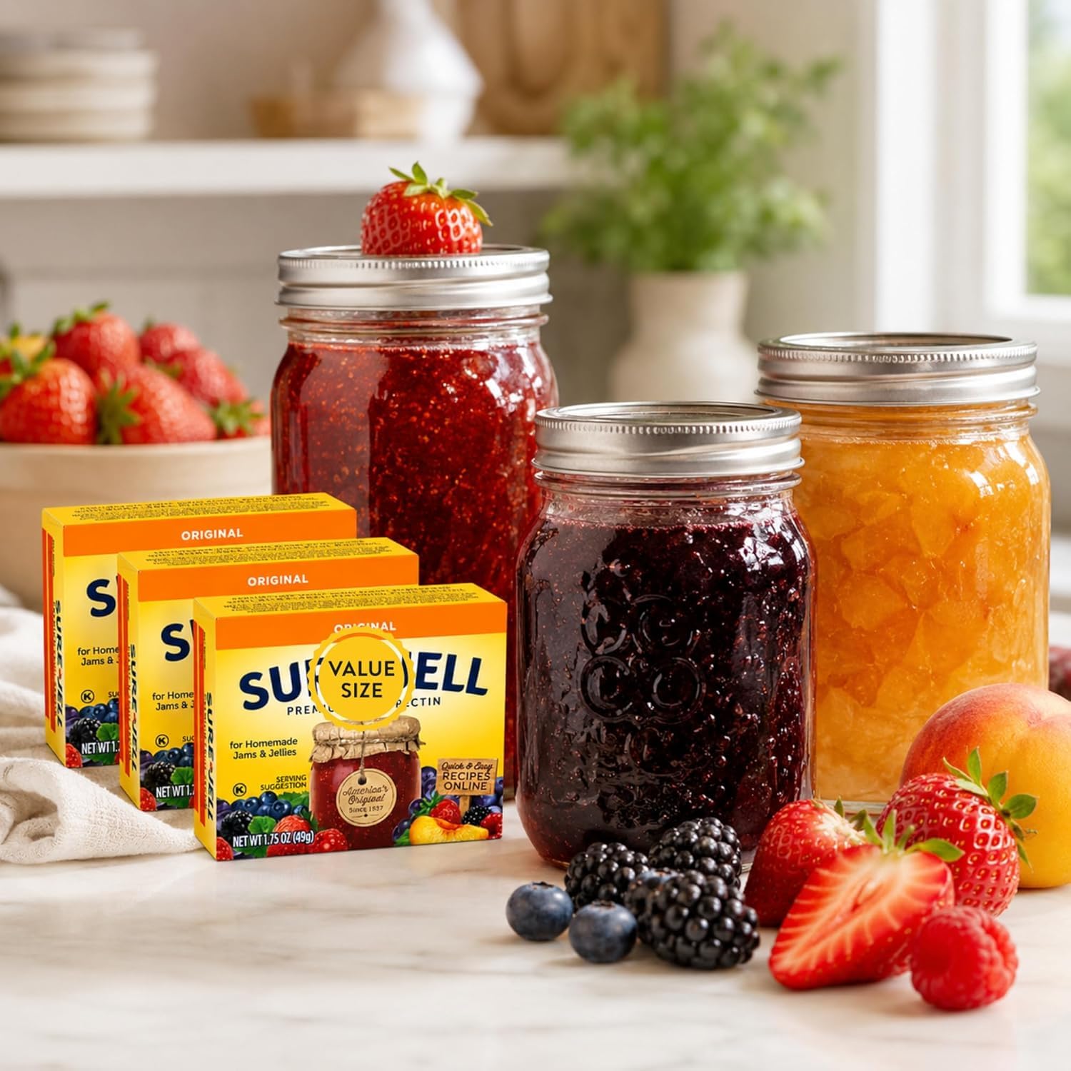 EH95 LLC stirring a pot of fruit and pectin to show smooth consistent jam preparation