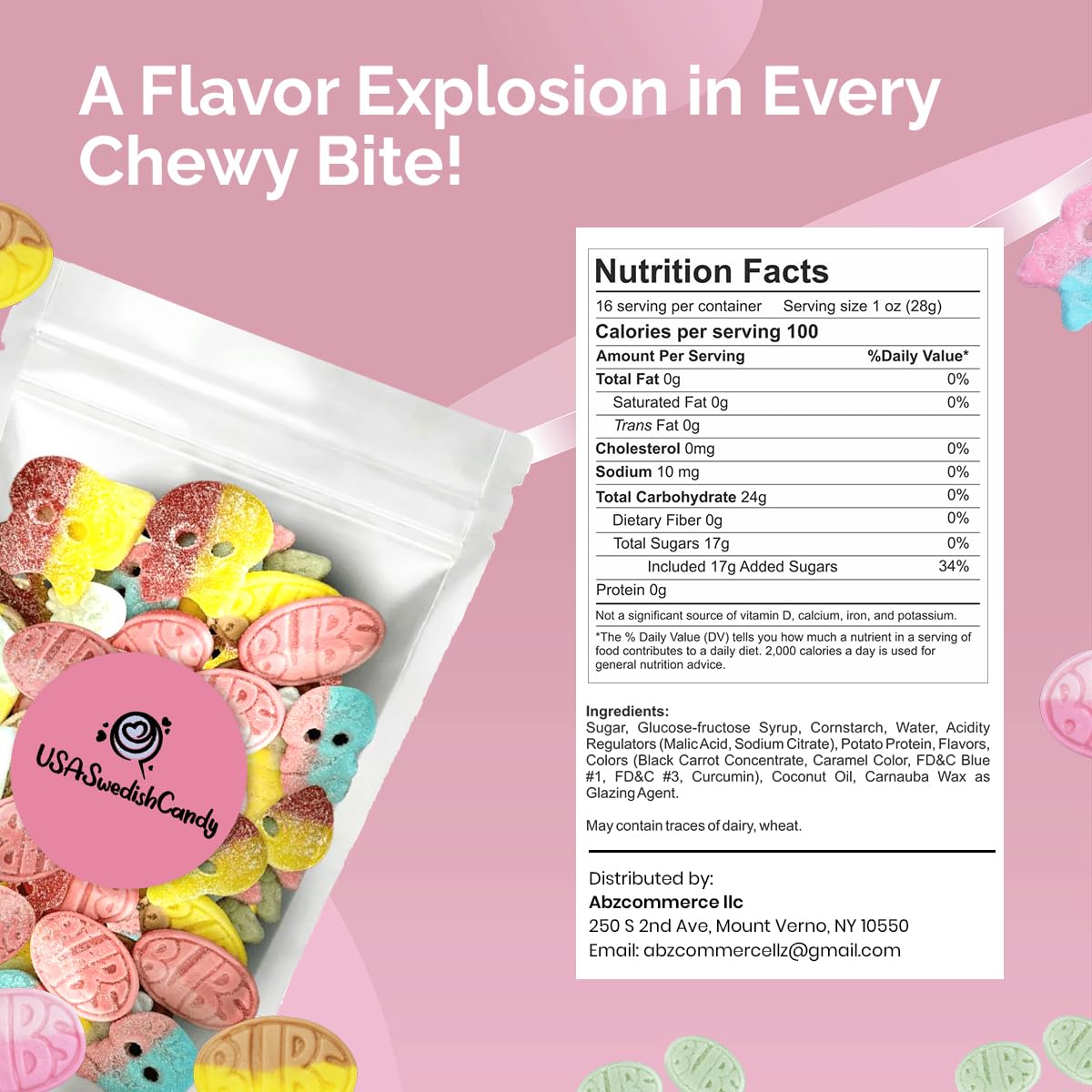 Susa Candy size comparison with ruler showing scale for portion planning