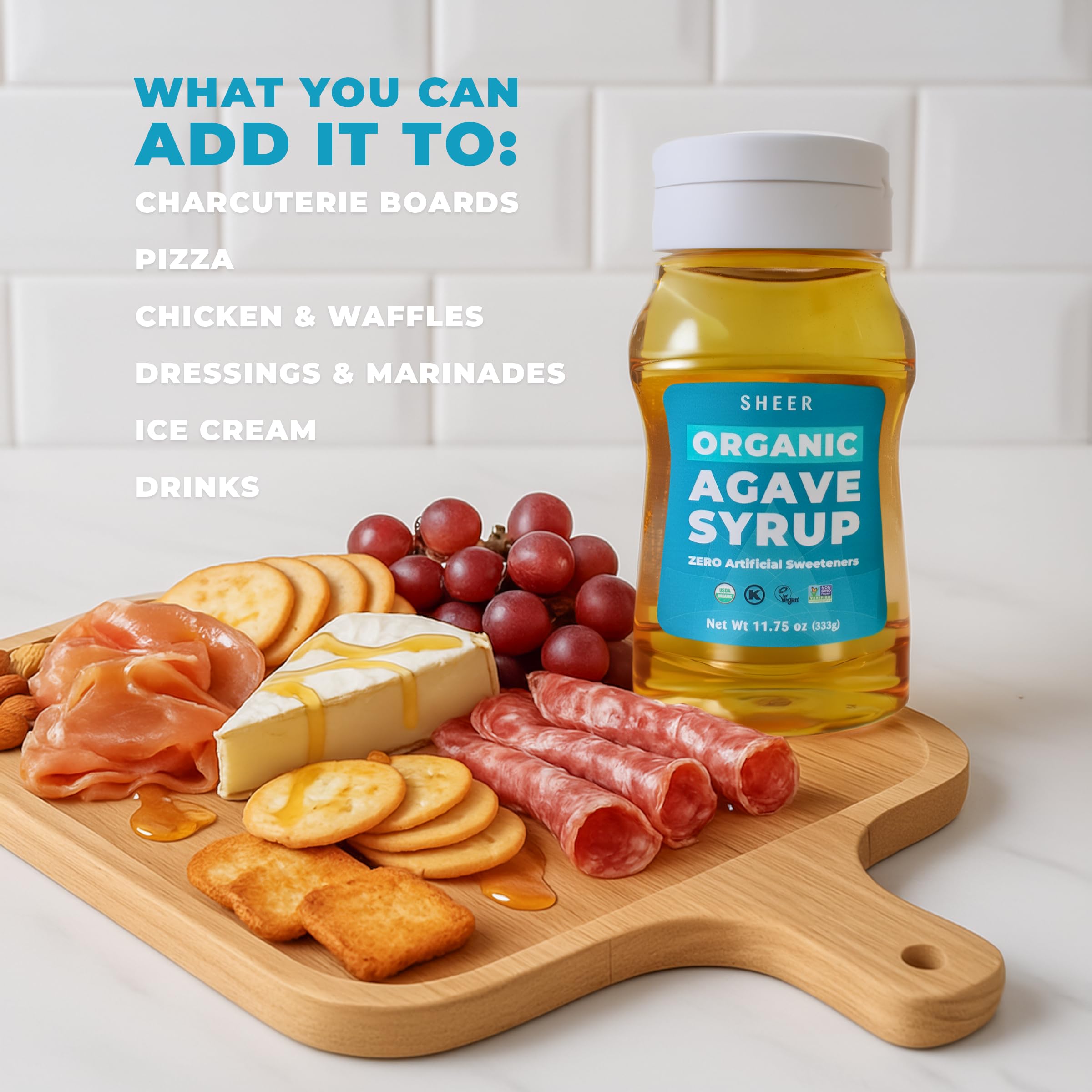 THE SUSTAINABLE AGAVE COMPANY syrup drizzle close-up highlights smooth texture and pourability