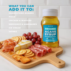 THE SUSTAINABLE AGAVE COMPANY syrup drizzle close-up highlights smooth texture and pourability