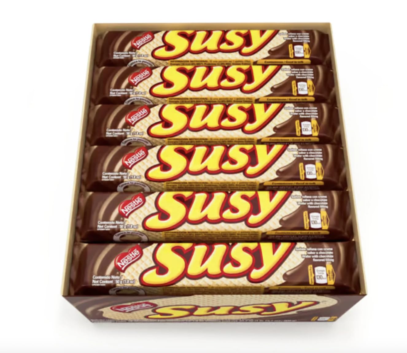 Susy single wrapped 50g unit close-up highlighting portability