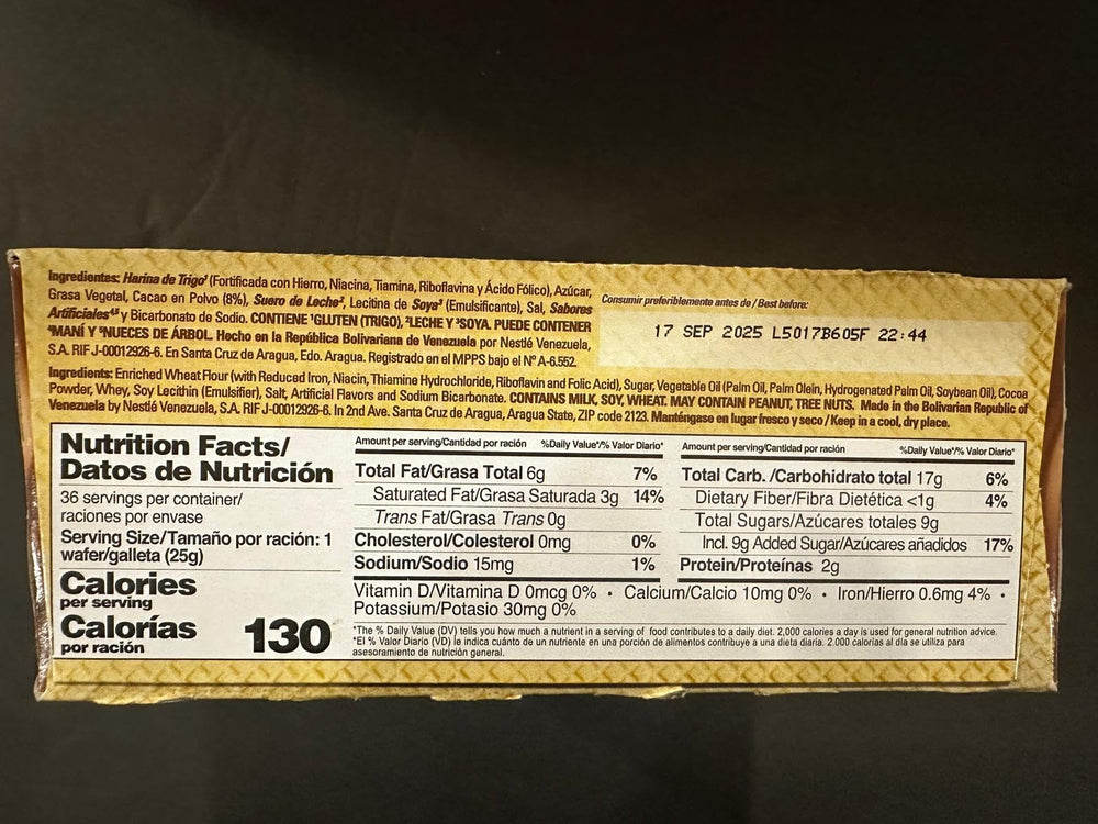 Susy wafer beside hand illustrating size and portion control