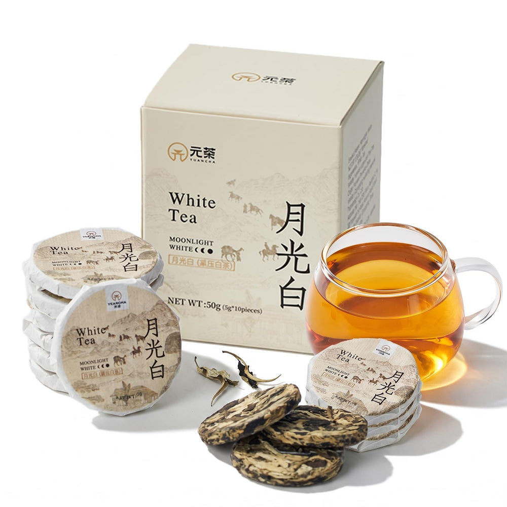 SVEYN front packaging of Yunnan Moonlight White Tea showing compact box and brand benefit convenience
