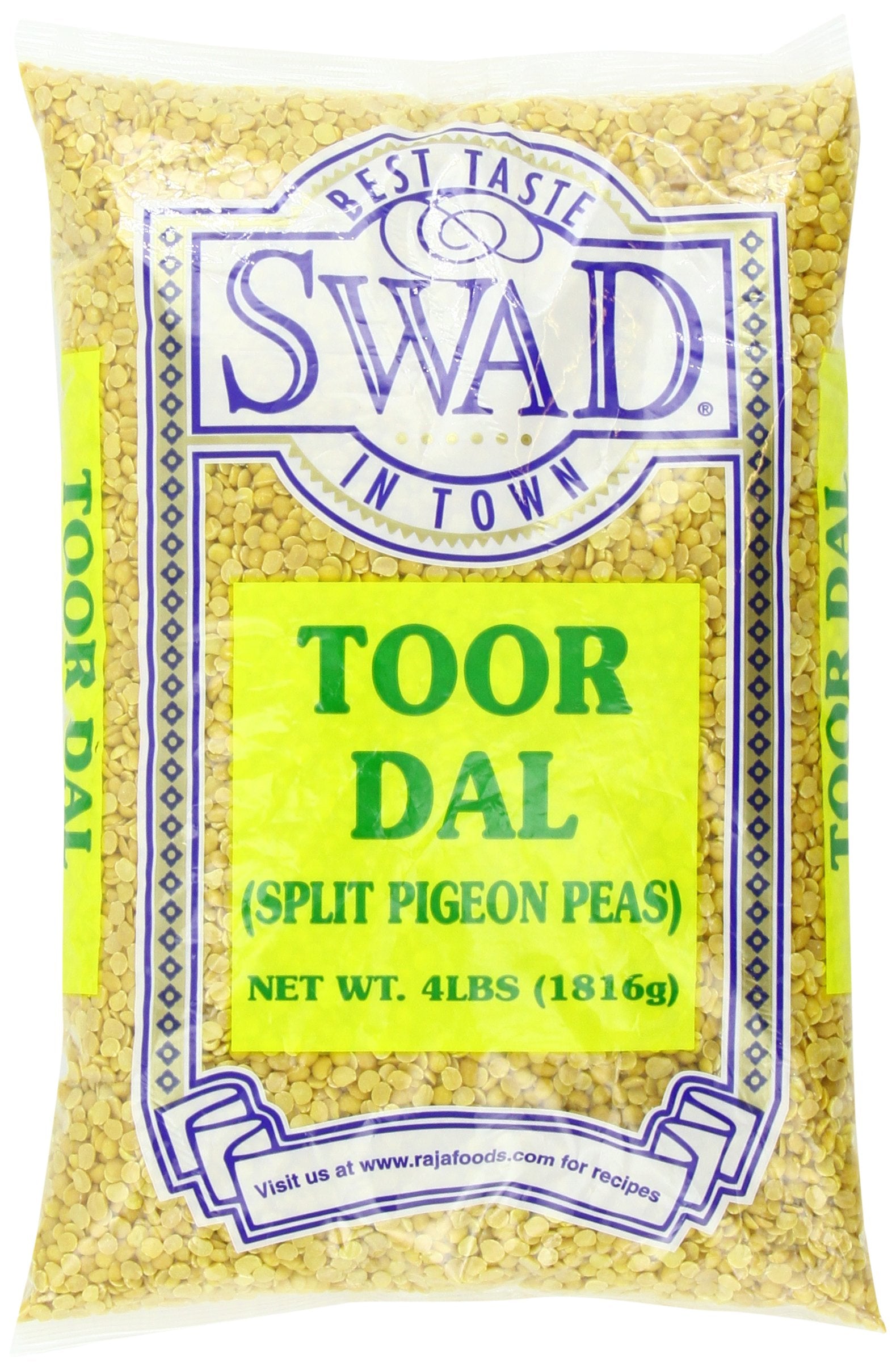 Swad front packaging 4 lb bag showing label and weight, easy pantry storage benefit