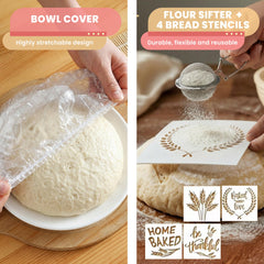 Swakik 9-inch round banneton close-up texture holds dough shape