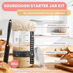 Swakik 24oz fermentation jar with lid for consistent starter care