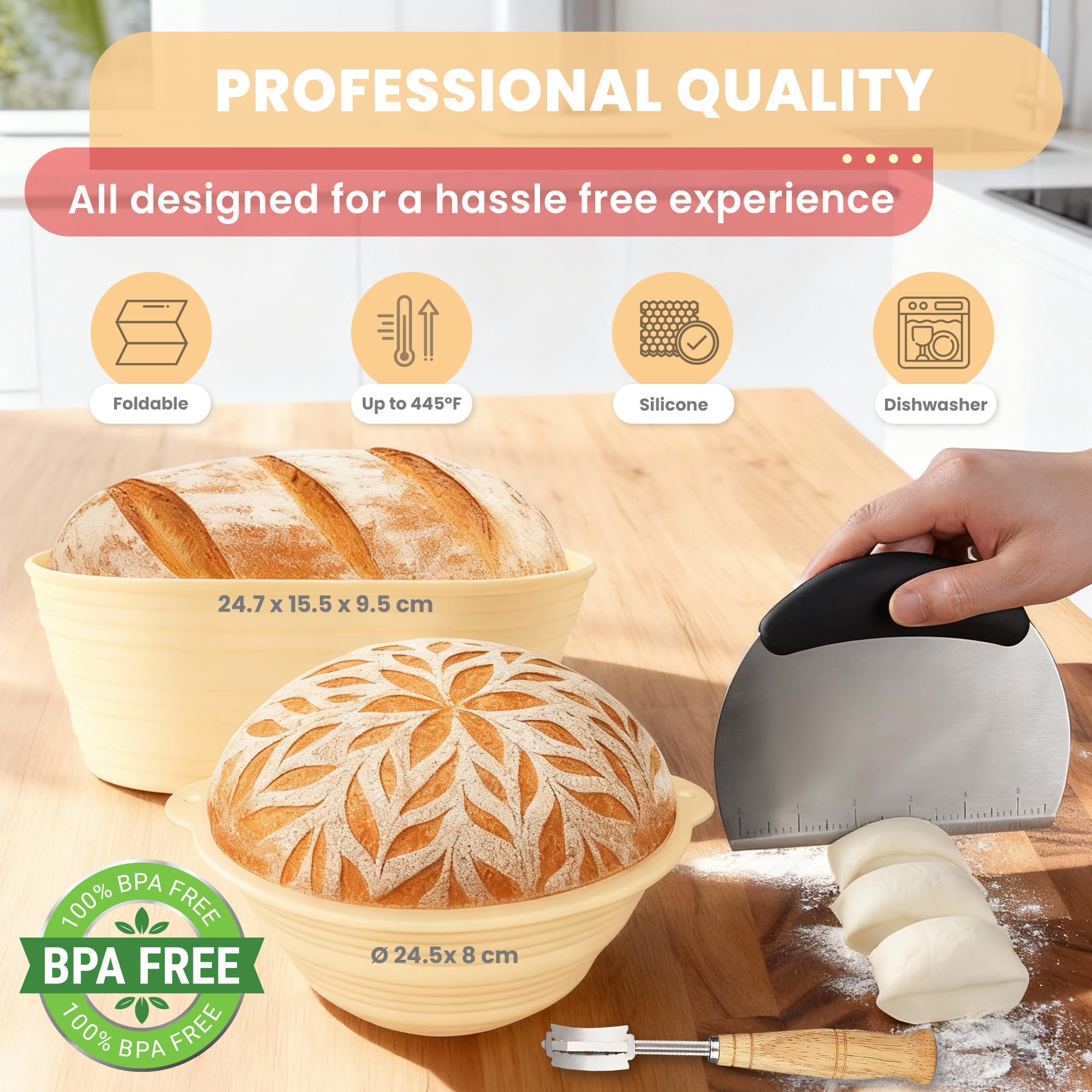 Swakik silicone dough sling lifting loaf and preventing burning