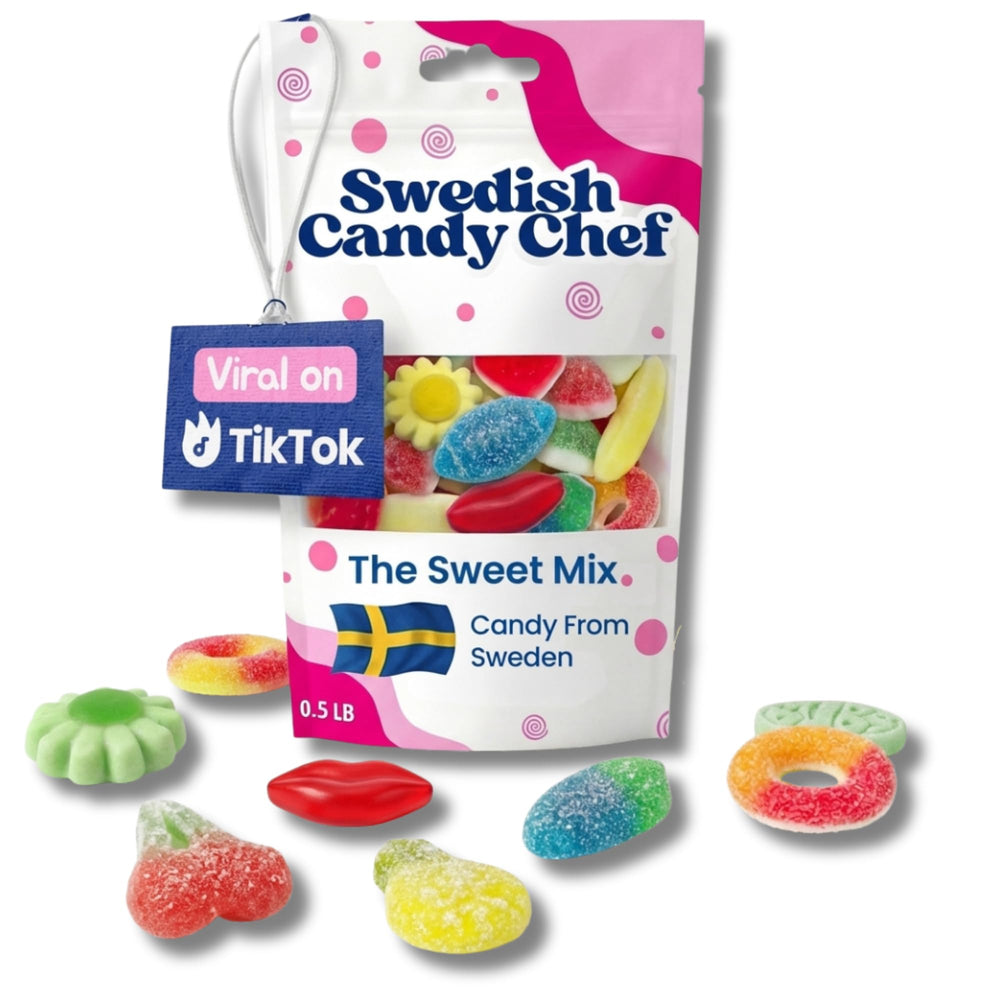 Swedish Candy Chef front packaging showing colorful assortment and weight