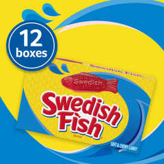 Swedish Fish boxes stacked to show bulk convenience and storage