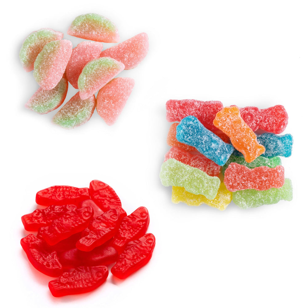 SWEDISH FISH Mini bag front emphasizing chewy fruity red fish treat