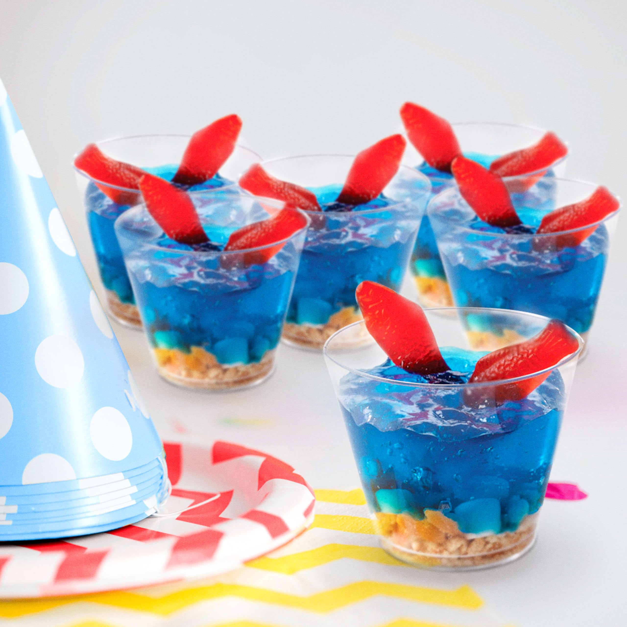 swedish fish party favor bags filled with gummies for event-ready treats