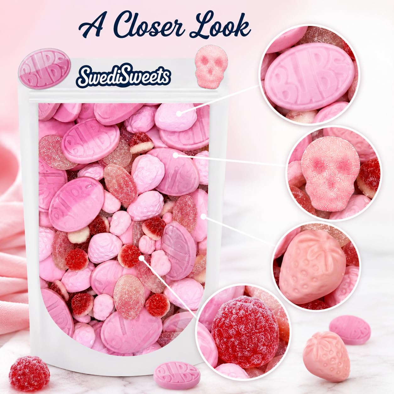 Swedisweets candy in bowl at party table enhancing decor appeal