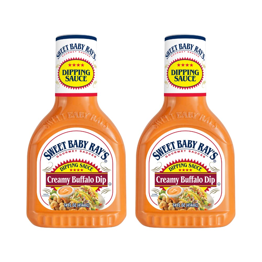Sweet Baby Ray's creamy buffalo front packaging showing bottle and label for bold garlic flavor