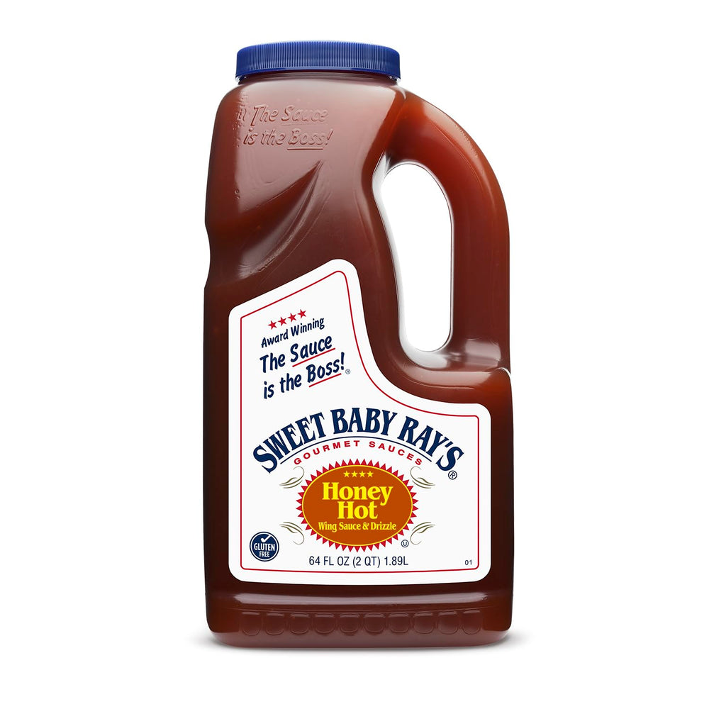 Sweet Baby Ray's front bottle view showing label and large 64 fl oz size benefit