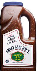 Sweet Baby Ray's front packaging showing 64oz bottle and bold jerk flavor