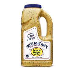 Sweet Baby Ray's front packaging showing 64 oz bottle and label benefits