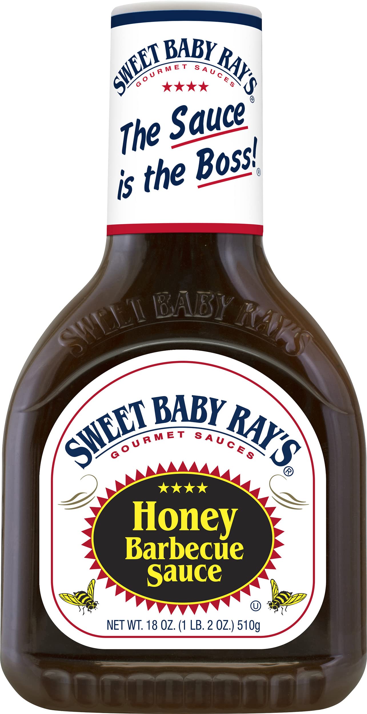 Sweet Baby Ray's Sweet 'n Spicy pouring onto ribs showing sticky glaze and bold flavor