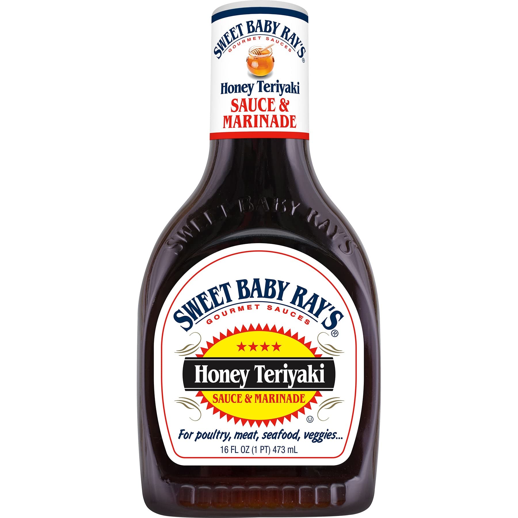 Sweet Baby Ray's bottle front label showing product for easy identification and flavor