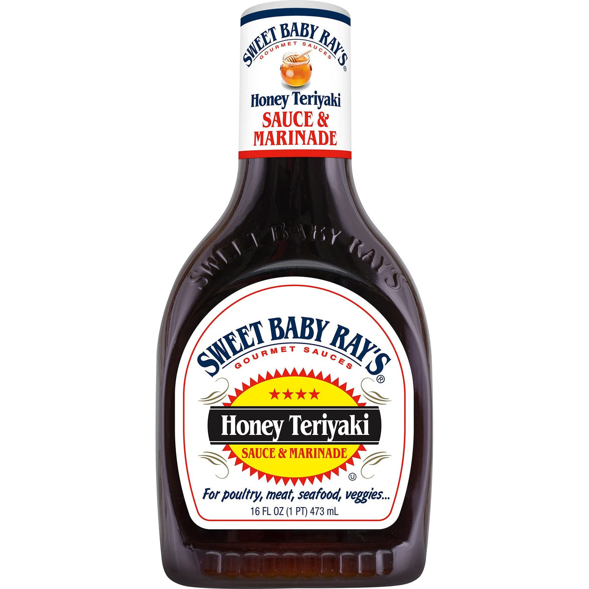 Sweet Baby Ray's bottle front label showing product for easy identification and flavor