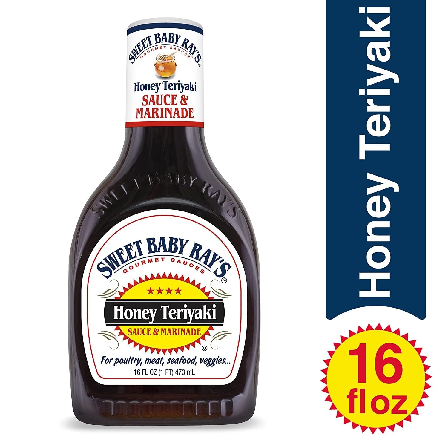 Sweet Baby Ray's pouring teriyaki over food to add instant sweet-savory flavor