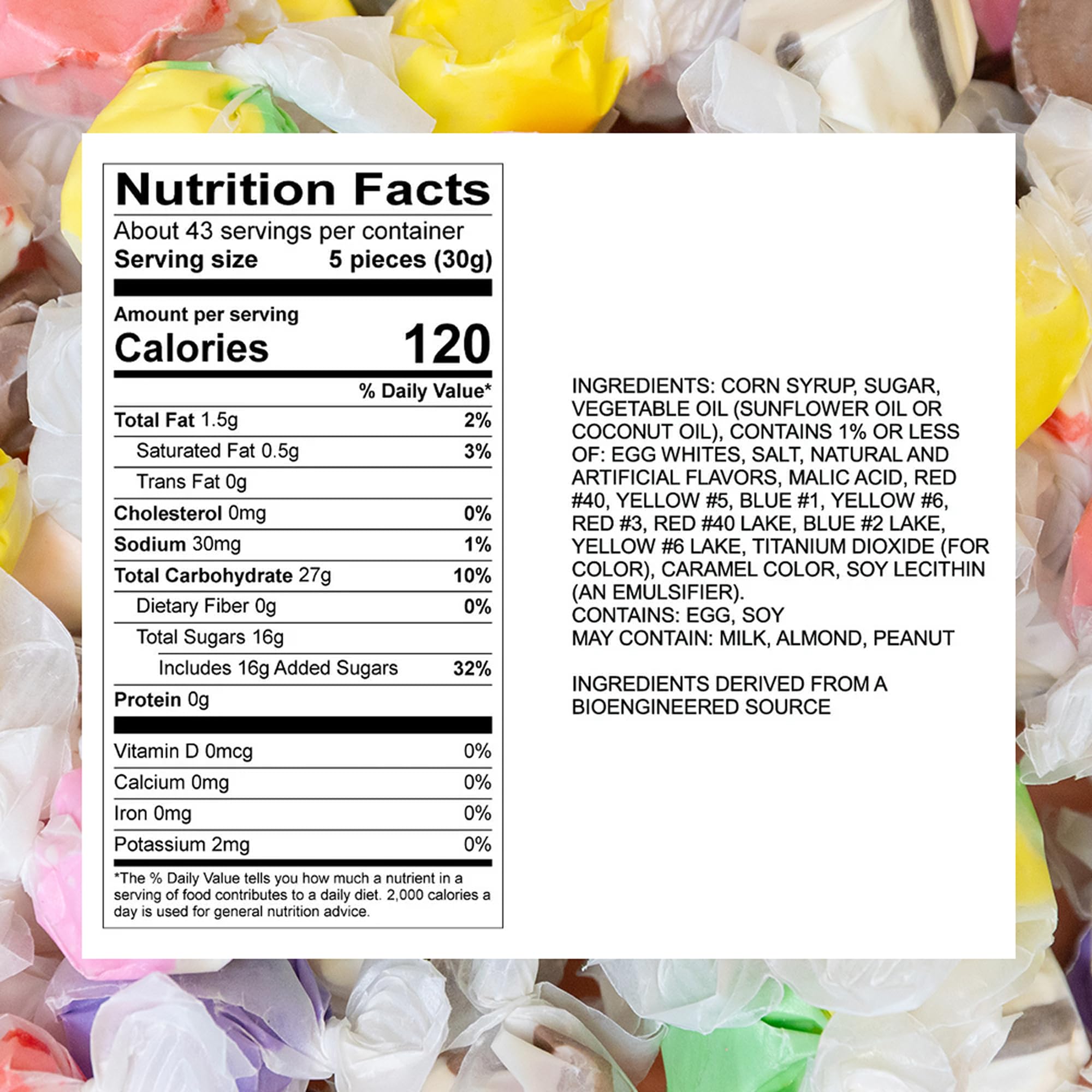 Sweet Candy Company individually wrapped taffy pieces ready to share