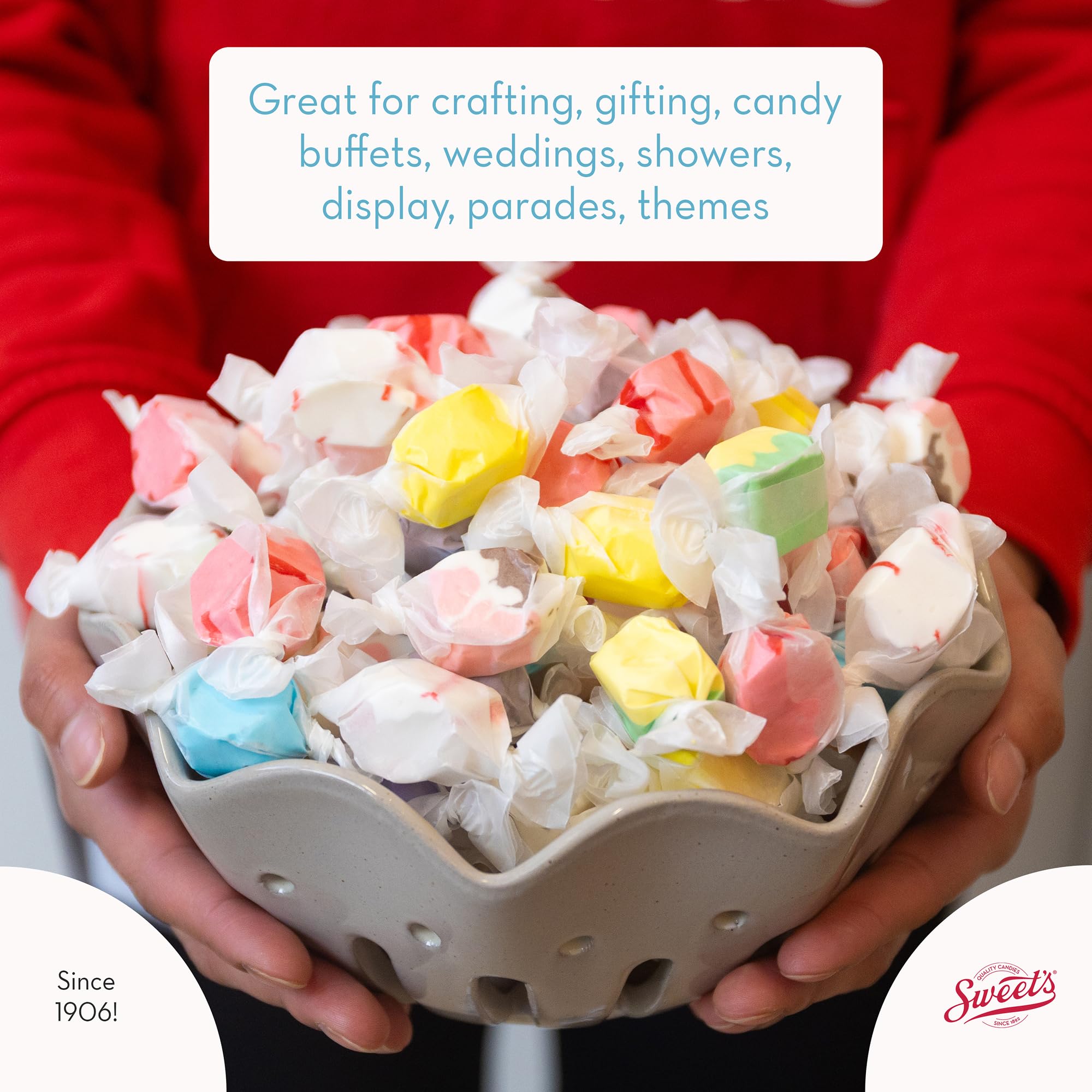 Sweet Candy Company bag beside ruler to show 3 lb scale and quantity clarity