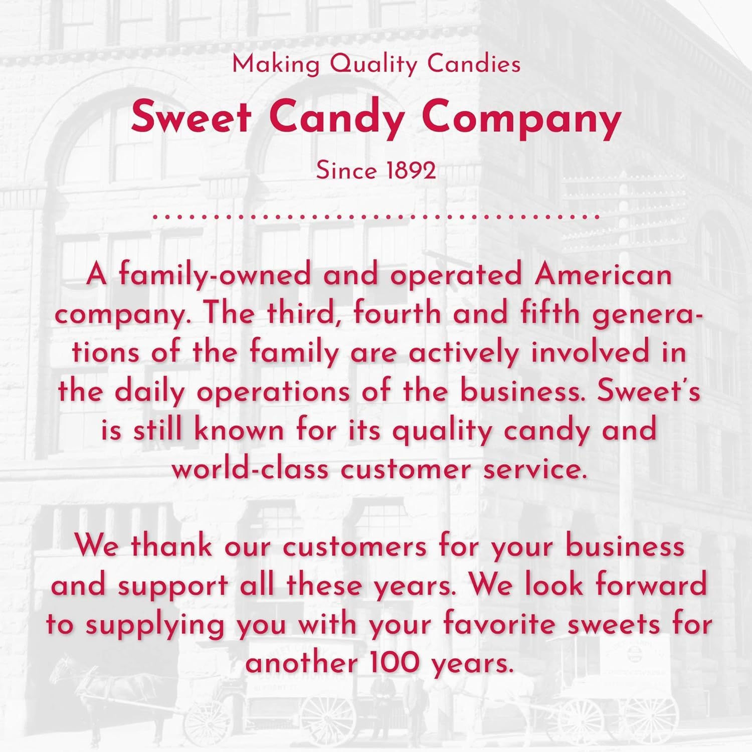 Sweet Candy Company taffy in a glass jar at a party table — attractive candy buffet presentation