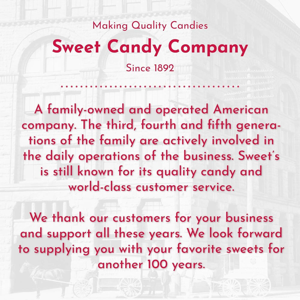 Sweet Candy Company taffy in a glass jar at a party table — attractive candy buffet presentation
