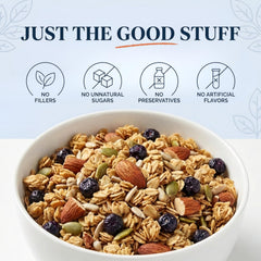 Sweet Diane's granola close-up clusters highlighting crunchy texture and low sugar