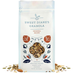 Sweet Diane's front packaging showing 12 oz pouch and organic badge for pantry appeal