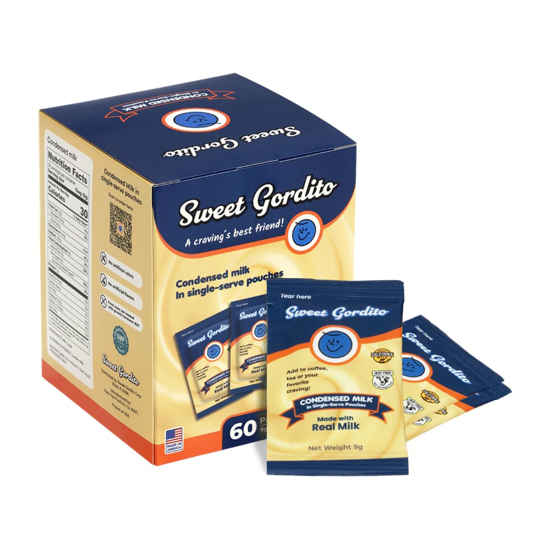 Sweet Gordito front packaging showing 60-count travel creamers and convenience