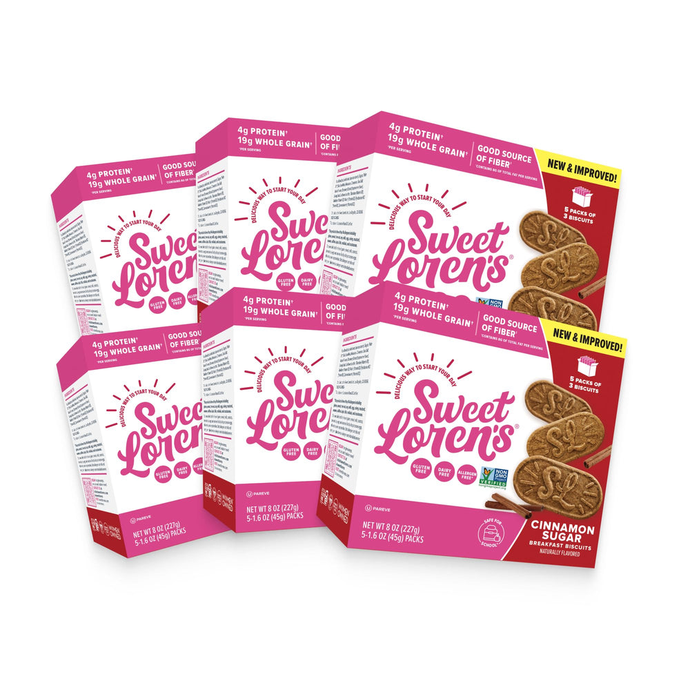 Sweet Loren's biscuits in a travel bag illustrating portable snack convenience on the go