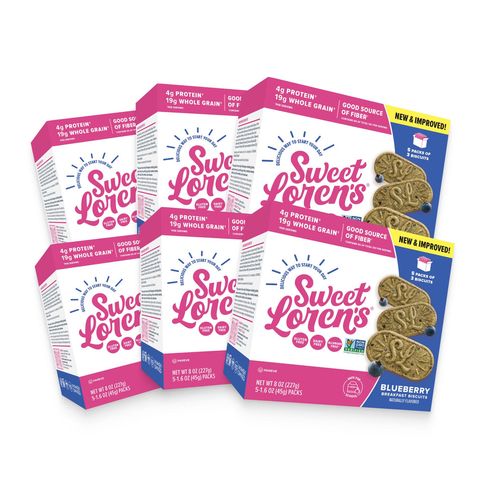 Sweet Loren's biscuits next to fruit to show size and serving suggestion