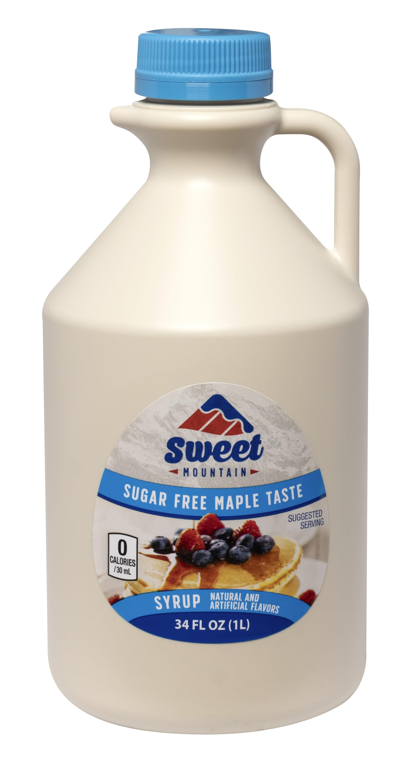 Sweet Mountain front label bottle showing brand and size, clear benefits