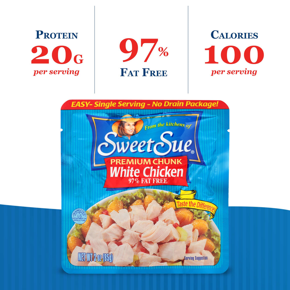 Sweet Sue close-up of moist chicken chunks showing texture and quality