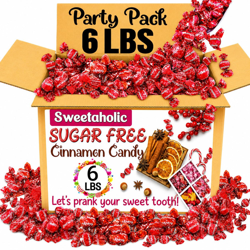Sweetaholic front packaging showing 6 lb bulk bag and brand benefit