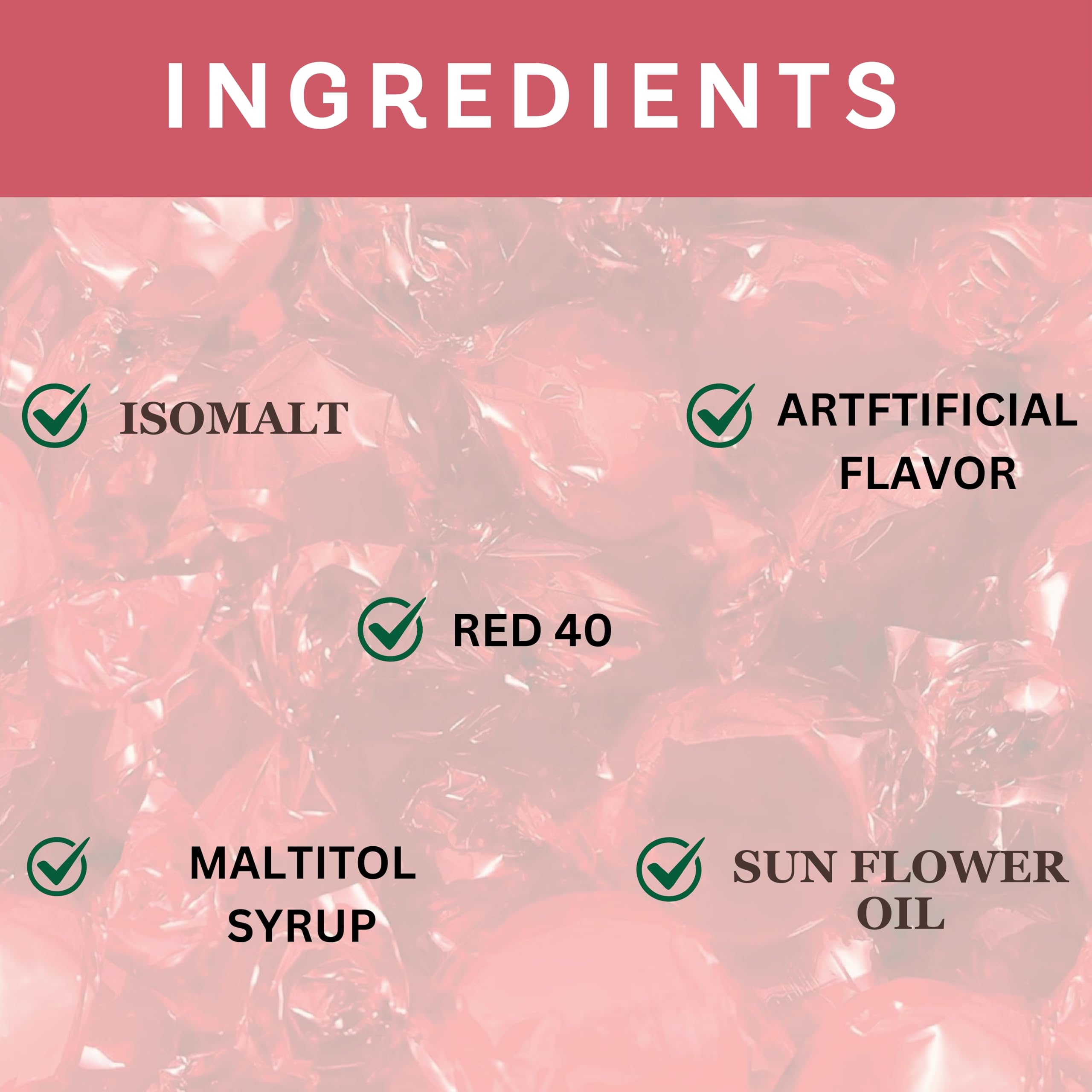 Sweetaholic candy texture detail highlighting hard candy clarity and long‑lasting taste