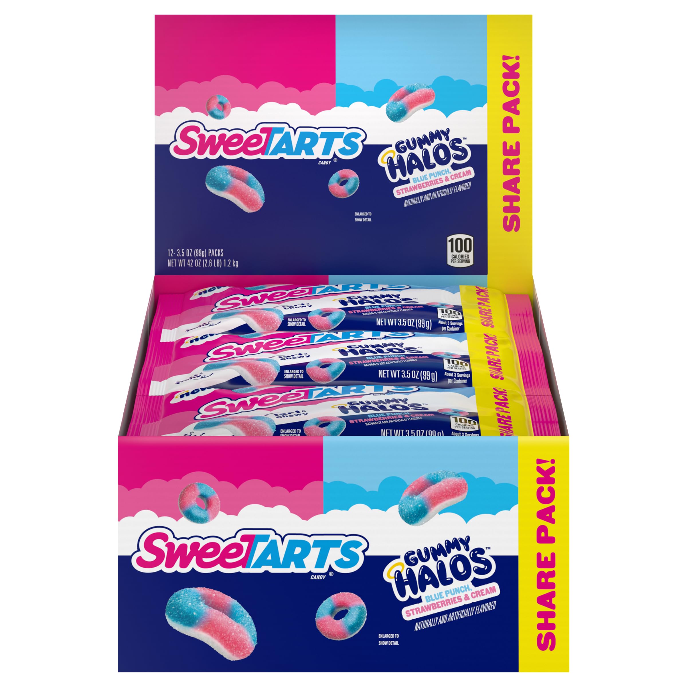 SweeTARTS front packaging showing case of 3.5 oz bags and bright branding, great for shelf appeal