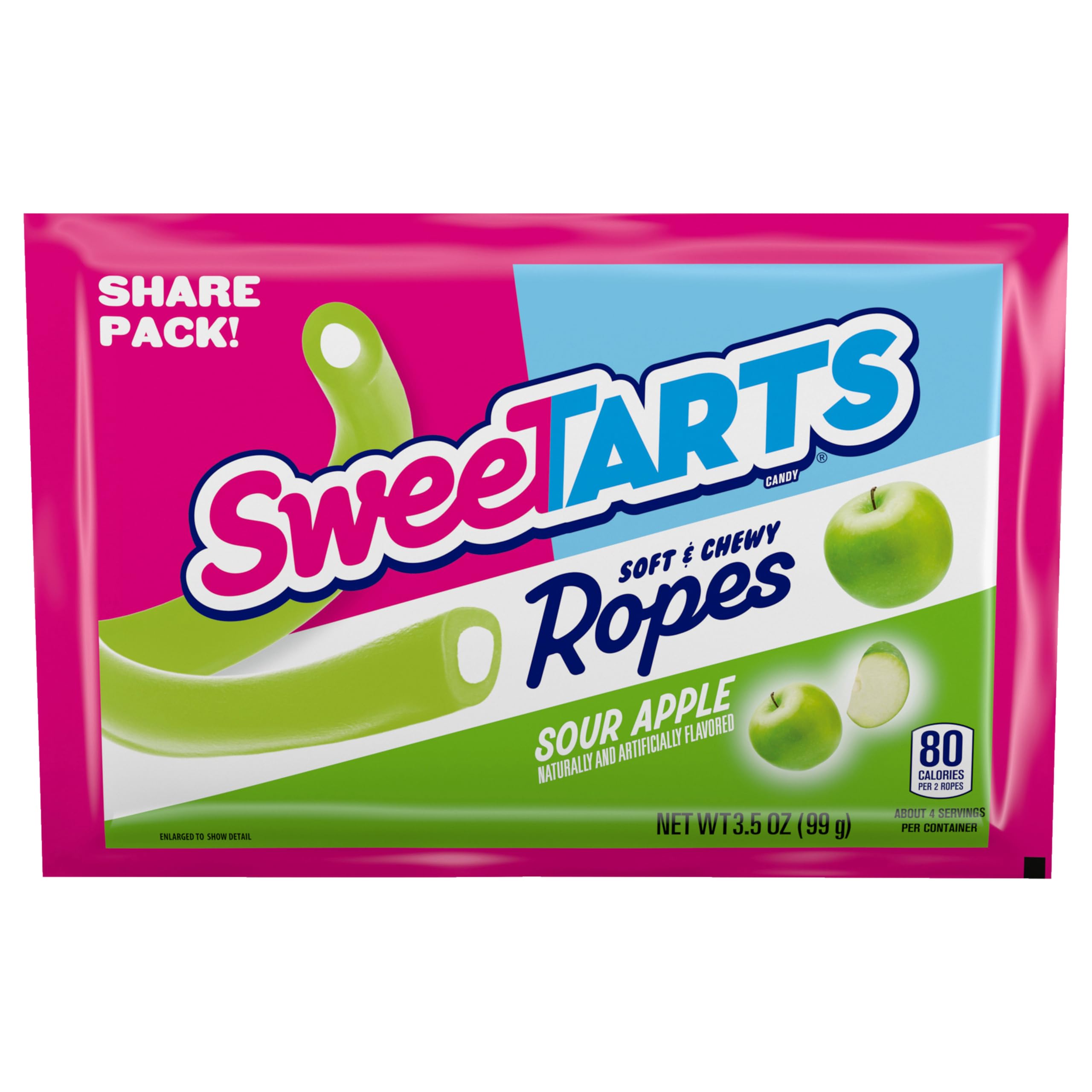 SweeTARTS close-up of a single rope highlighting chewy texture and flavor
