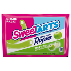 SweeTARTS close-up of a single rope highlighting chewy texture and flavor
