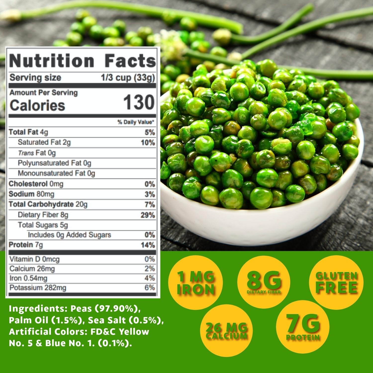 SweetGourmet close-up of air-fried pea texture highlighting crunchy lightness