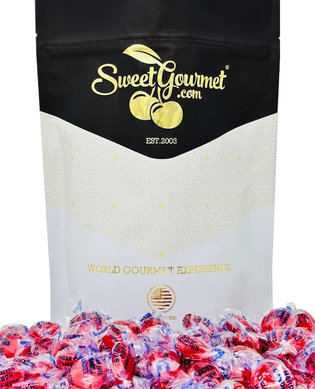 SweetGourmet front package showing resealable pouch and branding for easy storage