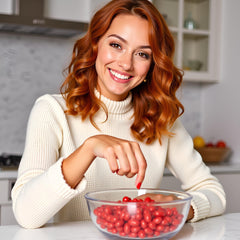 SweetGourmet beans in hand to show jumbo size and snack satisfaction