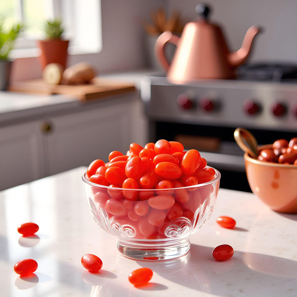 SweetGourmet beans in a glass bowl for vibrant candy display appeal