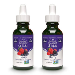 SweetLeaf front packaging showing berry liquid drops for zero-calorie sweetness