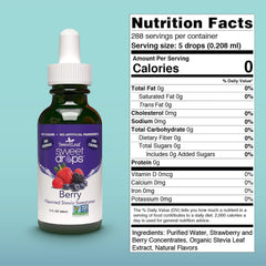 SweetLeaf bottle open with dropper close-up for precise portion control