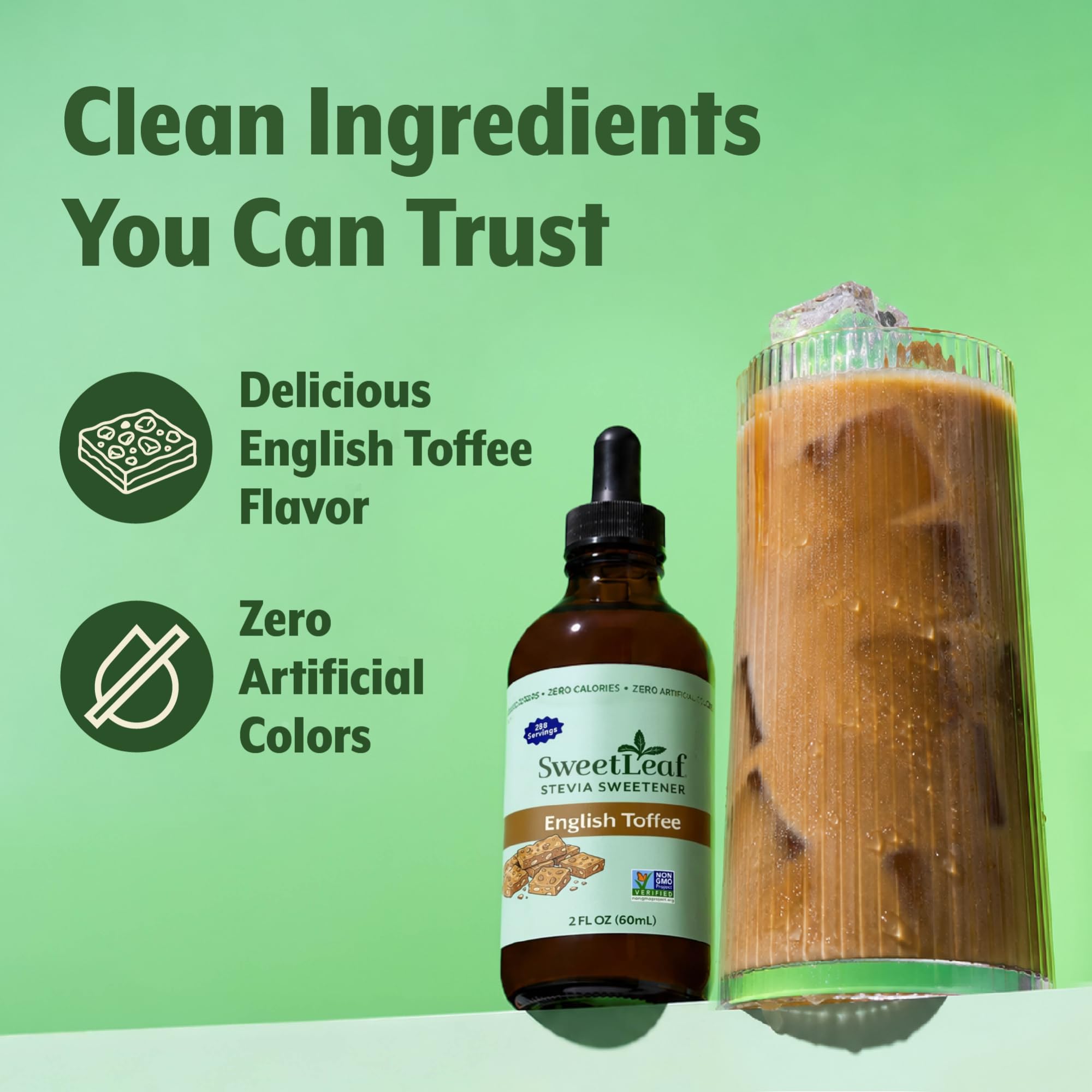 SweetLeaf label close-up displaying ingredients and natural sweetener benefits for informed choice