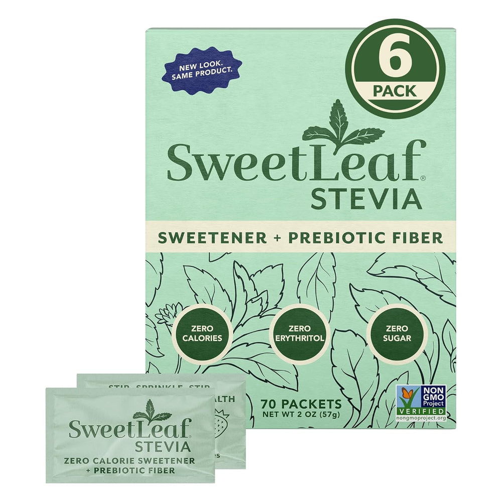 SweetLeaf front packaging showing boxes and packets for quick identification and convenience