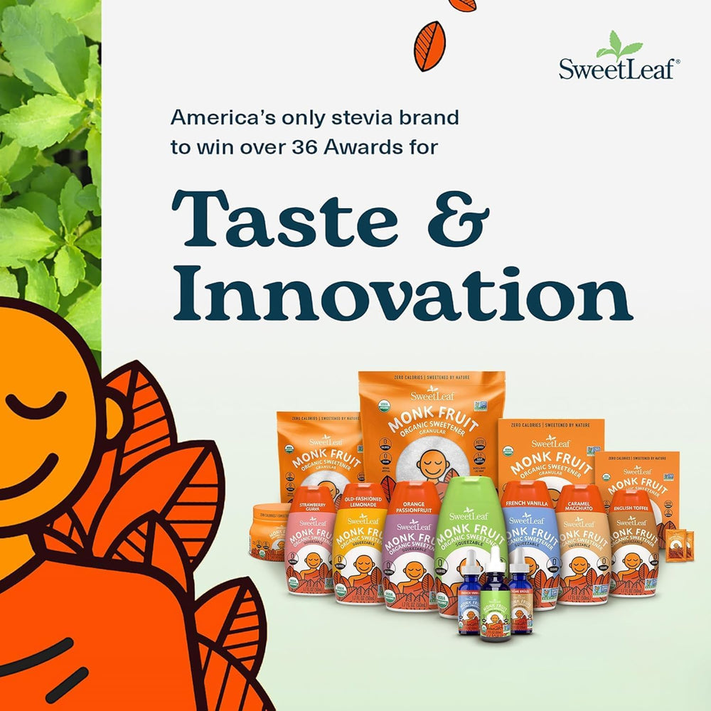 Close-up of SweetLeaf label highlighting USDA Organic certification and purity
